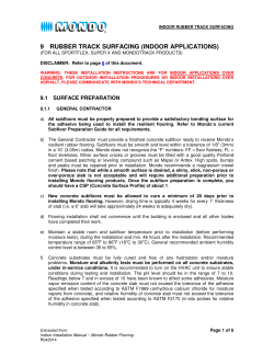 Installation Instructions Indoor Rubber Track Surfacing