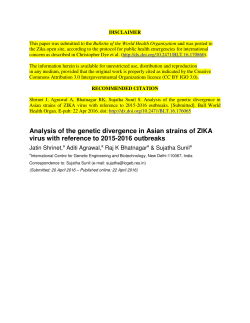 Analysis of the genetic divergence in Asian strains of ZIKA virus with