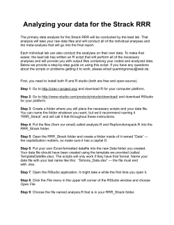 Analyzing your data for the Strack RRR