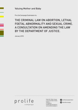 Submission on Criminal Law on Abortion, Lethal Foetal Abnormality