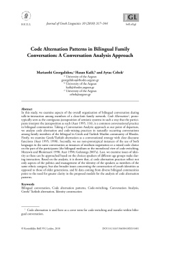 Code Alternation Patterns in Bilingual Family Conversation: A