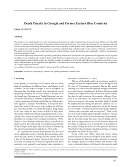 Death Penalty in Georgia and Former Eastern Bloc Countries