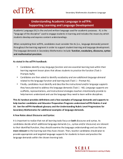 edTPA Academic Language Math