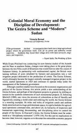 Colonial Moral Economy and the Discipline of Development: The