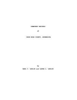 Cemetery Records of Crow Wing County, Minnesota