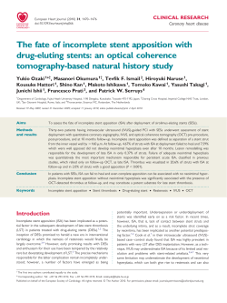 The fate of incomplete stent apposition with drug