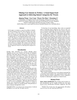 Mining User Intents in Twitter - Association for the Advancement of