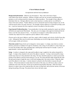 Adhesive Forces Worksheet