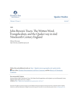 John Brewin`s Tracts: The Written Word, Evangelicalism, and the