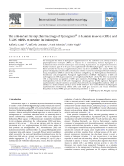 The anti-inflammatory pharmacology of Pycnogenol