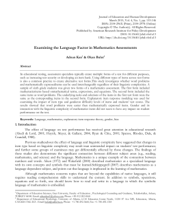 Examining the Language Factor in Mathematics Assessments