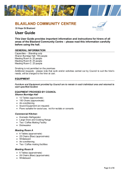 Blaxland Community Centre: User Guide ( 416.5kb)