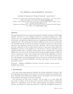 On deflation and multiplicity structure