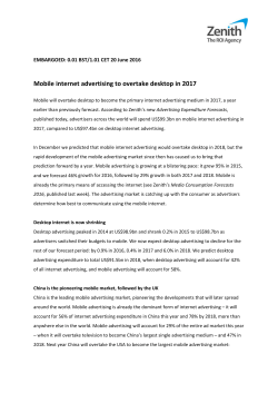 Mobile internet advertising to overtake desktop in 2017