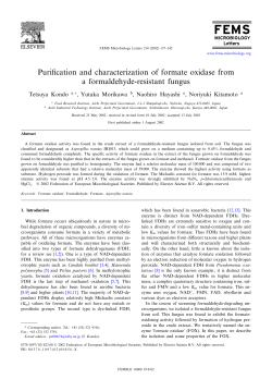 Purification and characterization of formate oxidase from a