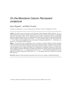 On the Monotone Column Permanent conjecture