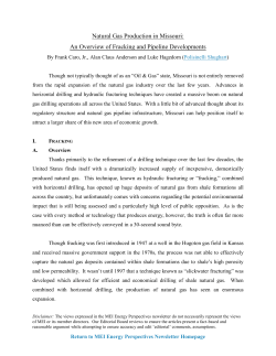 Natural Gas Production in Missouri: An Overview of Fracking and