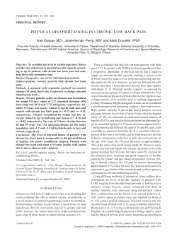 physical deconditioning in chronic low back pain