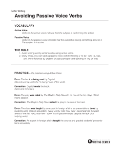 Avoiding Passive Voice Verbs