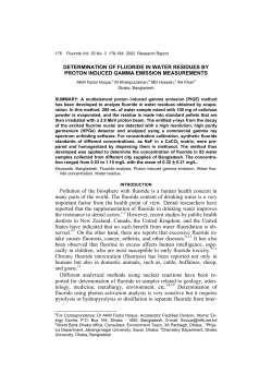 Determination of Fluoride in Water Residues by Proton Induced