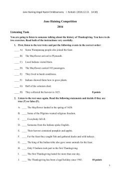 Jane Haining Competition 2016 Listening Task