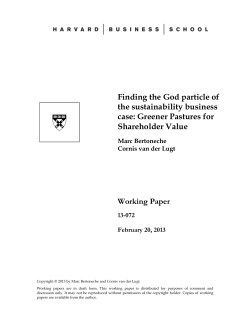 Finding the God particle of the sustainability business case: Greener