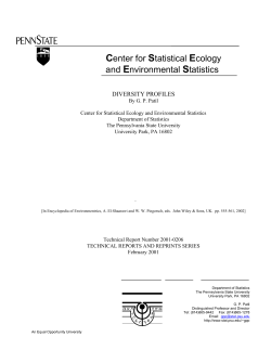 diversity profiles - Penn State Department of Statistics