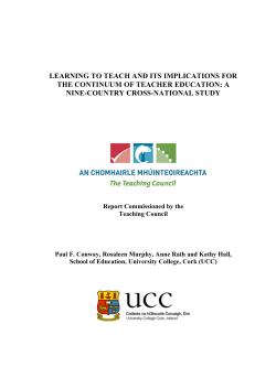 learning to teach and its implications for the