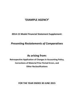 Presenting Restatements of Comparatives