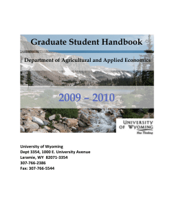 Graduate Student Handbook