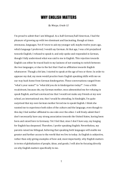 Margotshipley.why English Matters