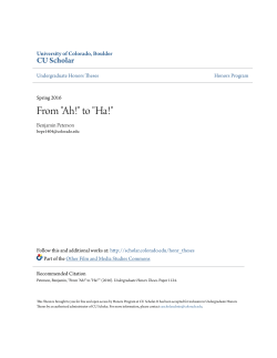 "Ah!" to - CU Scholar - University of Colorado Boulder