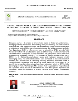 International Journal of Pharma and Bio Sciences ISSN 0975