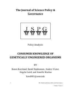 Consumer Knowledge of Genetically Engineered Organisms (GEOs)