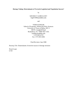 Hostage Taking: Determinants of Terrorist Logistical and Negotiation