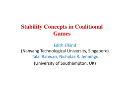 Stability Concepts in Coalitional Games