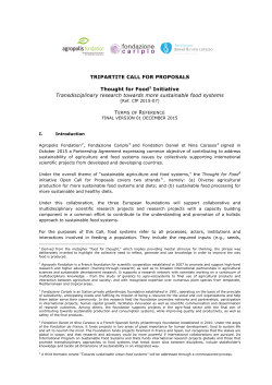 TOR CfP Thought for Food