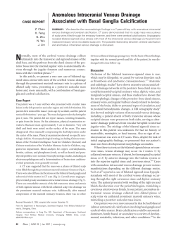 Anomalous Intracranial Venous Drainage Associated with Basal