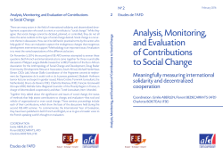 Analysis, Monitoring, and Evaluation of Contributions to Social
