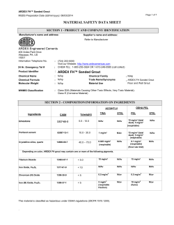 MATERIAL SAFETY DATA SHEET