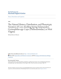 The Natural History, Distribution, and Phenotypic Variation of Cave