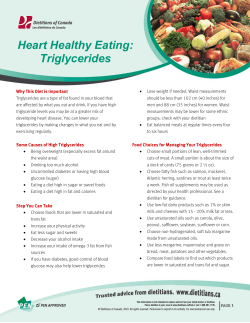 Heart Healthy Eating: Triglycerides