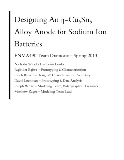 Designing An &eta;-Cu6Sn5 Alloy Anode for Sodium Ion Batteries