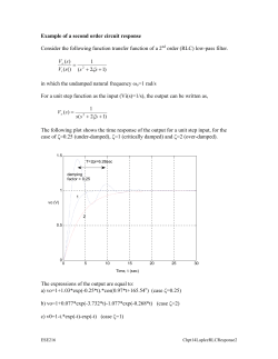 Example of a second order circuit response