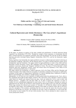 Cultural Repression and Artistic Resistance: The case of Argentina