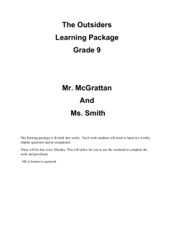 The Outsiders Chapter 1 and 2 Learning Pack
