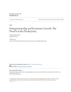 Entrepreneurship and Economic Growth: The Proof Is in