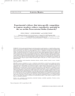 Experimental evidence that intra-specific competition in seagrass