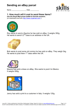 E2E3 Sending Ebay parcels Functional Maths