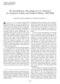 The Incumbency Advantage in U.S. Elections: An Analysis of State